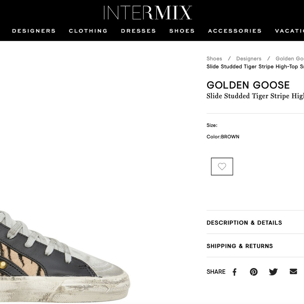 Golden Goose Slide Animal Print Size 37